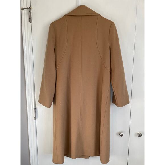Betty Rose vintage tan wool coat long lined collared pockets chic buttons Med 10 - Picture 2 of 14